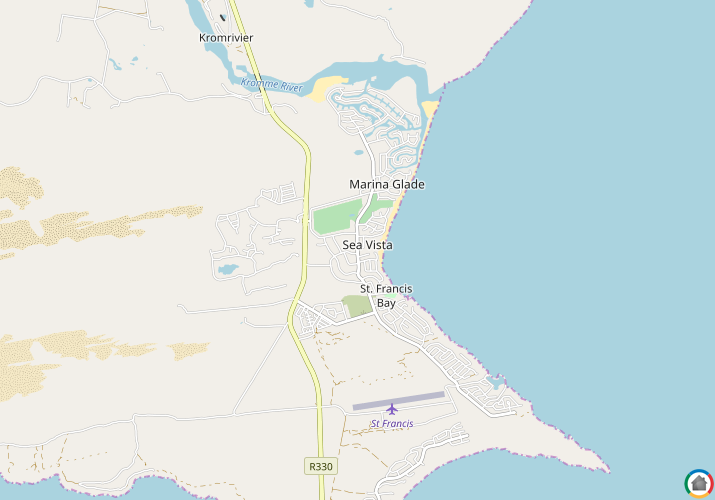 Map location of St Francis Bay